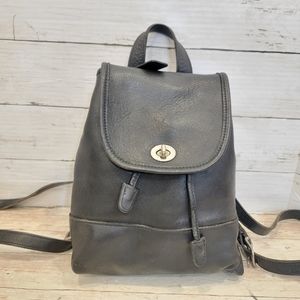 Mini Coach legacy vintage backpack in black glove leather
